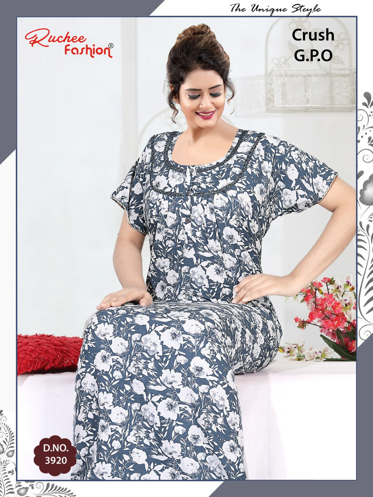 Crush Gpo Ruchee Fashion Night Gowns Wholesaler Gujarat