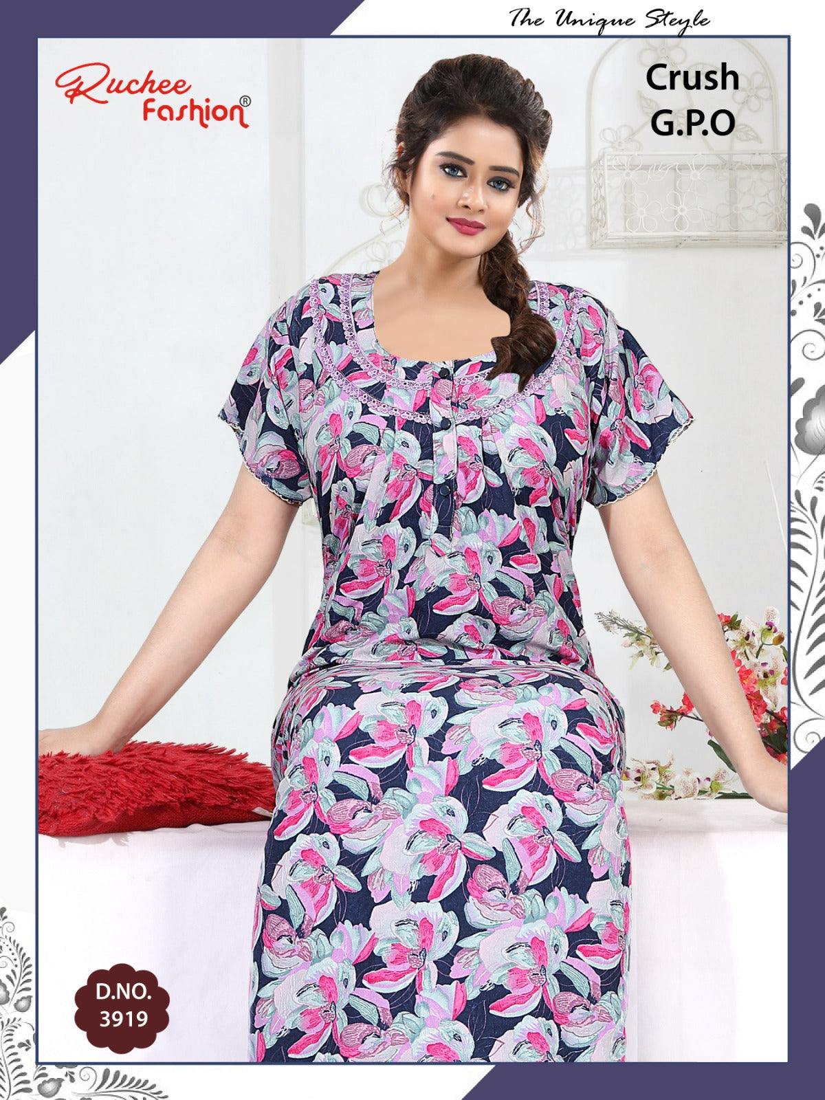 Crush Gpo Ruchee Fashion Night Gowns Wholesaler Gujarat