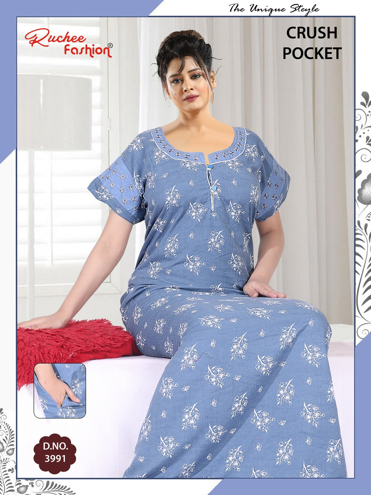 Crush Pocket Ruchee Fashion Pv Night Gowns Manufacturer Ahmedabad
