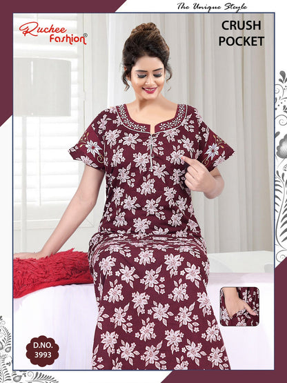 Crush Pocket Ruchee Fashion Pv Night Gowns Manufacturer Ahmedabad