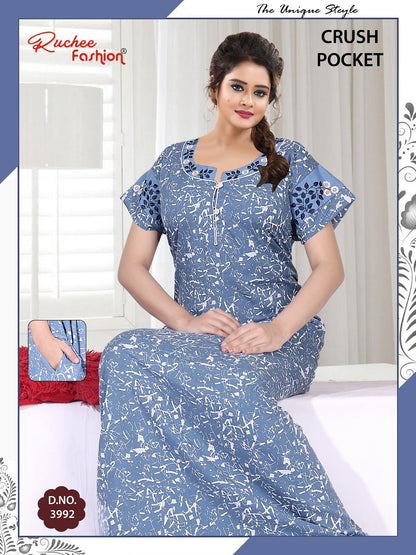 Crush Pocket Ruchee Fashion Pv Night Gowns Manufacturer Ahmedabad