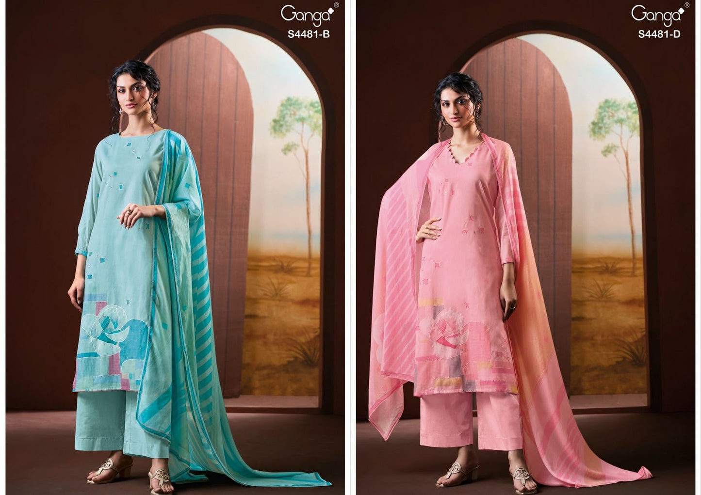 Cruzie 4481 Ganga Cotton Plazzo Style Suits Manufacturer Ahmedabad