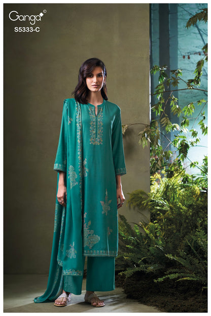 Cruztha S5333 Ganga Wool Pashmina Suits Exporter Ahmedabad