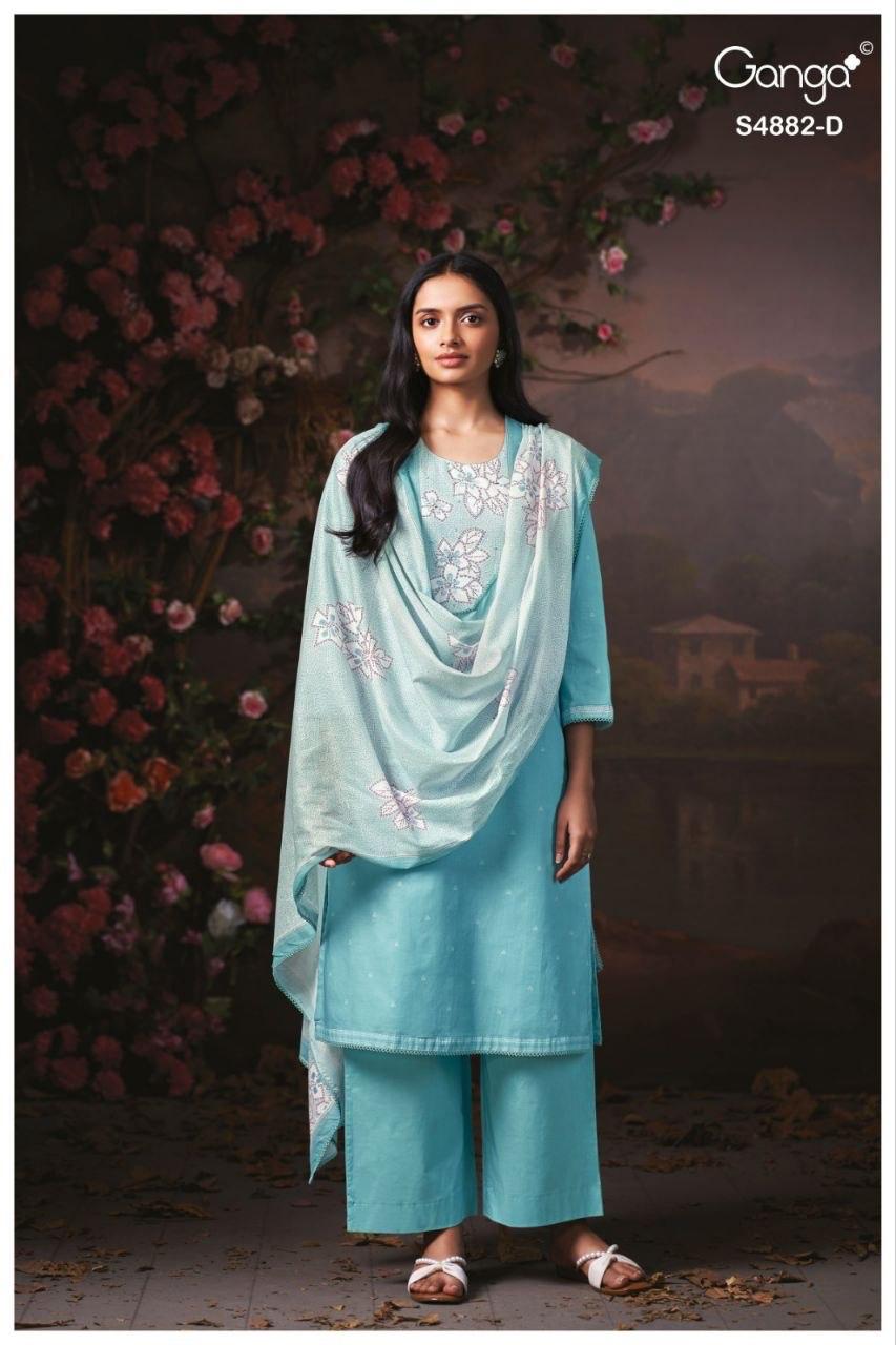 Cryska S4882 Ganga Cotton Plazzo Style Suits Manufacturer Gujarat