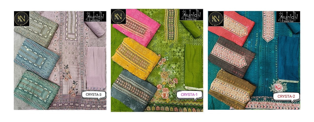 Crysta Kulnidhi Viscose Organza Salwar Suits Wholesaler India