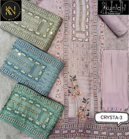 Crysta Kulnidhi Viscose Organza Salwar Suits Wholesaler India
