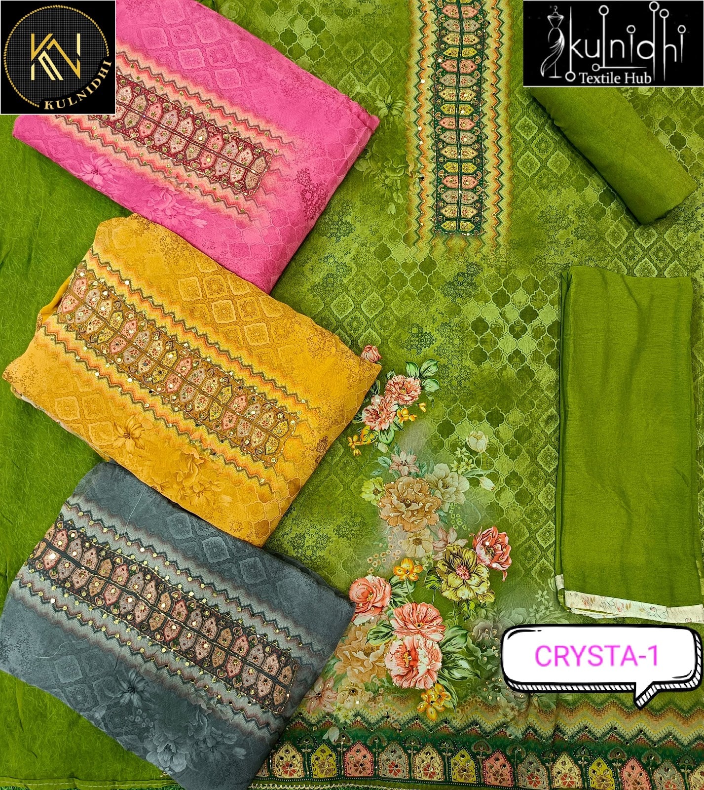 Crysta Kulnidhi Viscose Organza Salwar Suits Wholesaler India