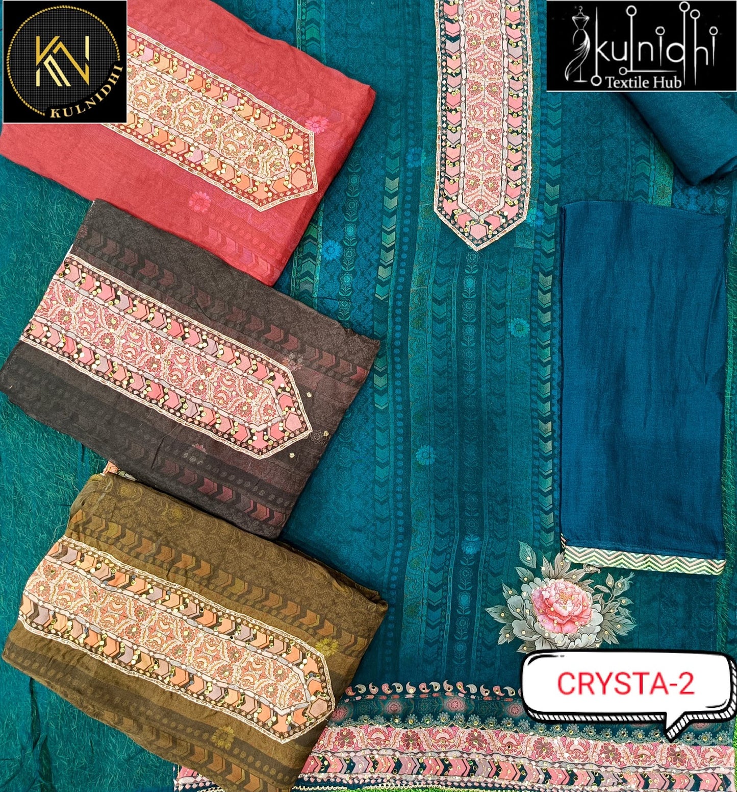 Crysta Kulnidhi Viscose Organza Salwar Suits Wholesaler India