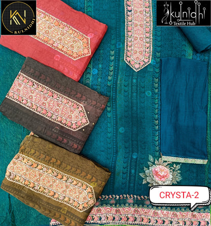 Crysta Kulnidhi Viscose Organza Salwar Suits Wholesaler India