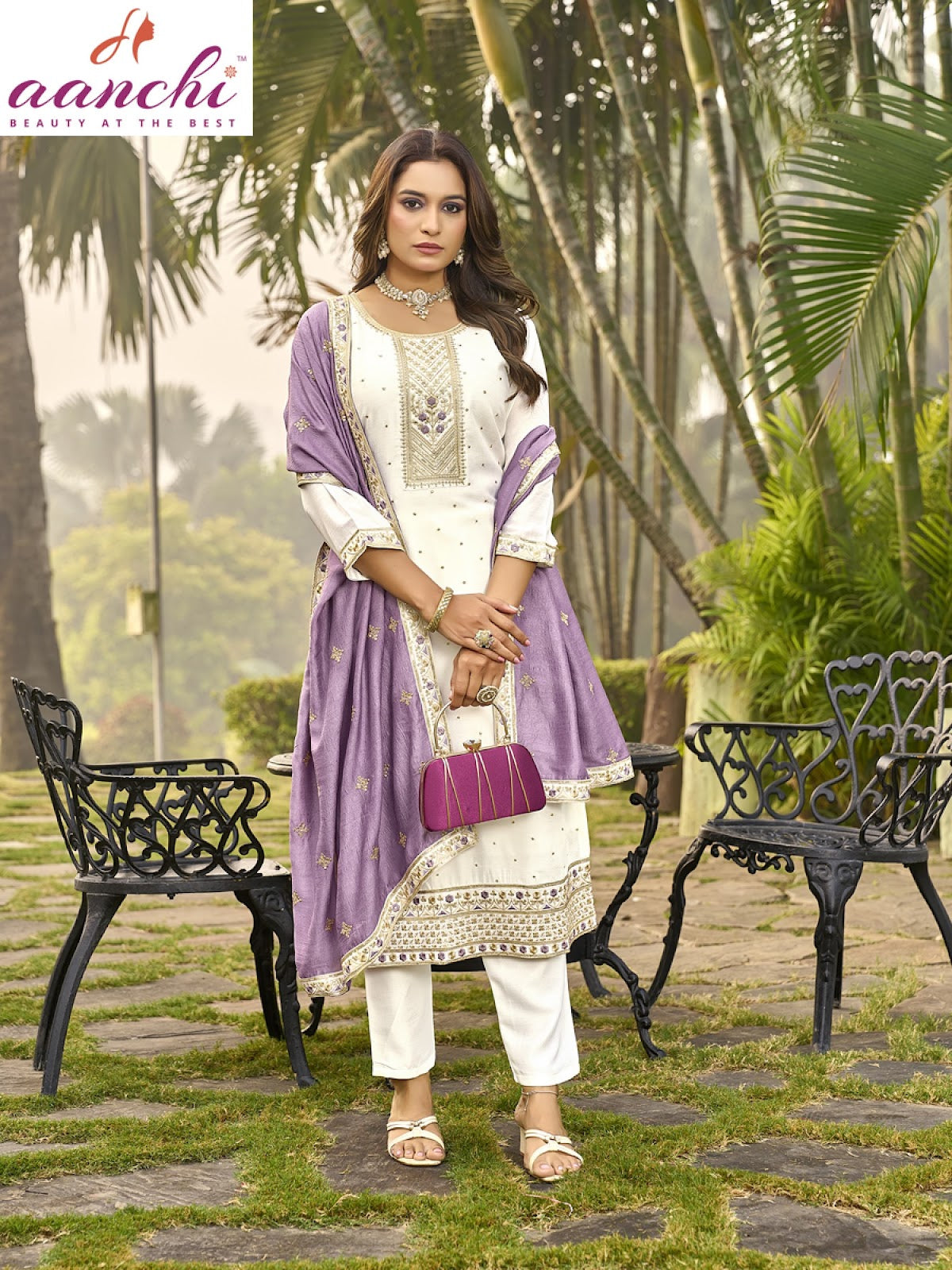 Crystal 2.0 Aanchi Vichitra Silk Readymade Pant Style Suits Wholesaler India