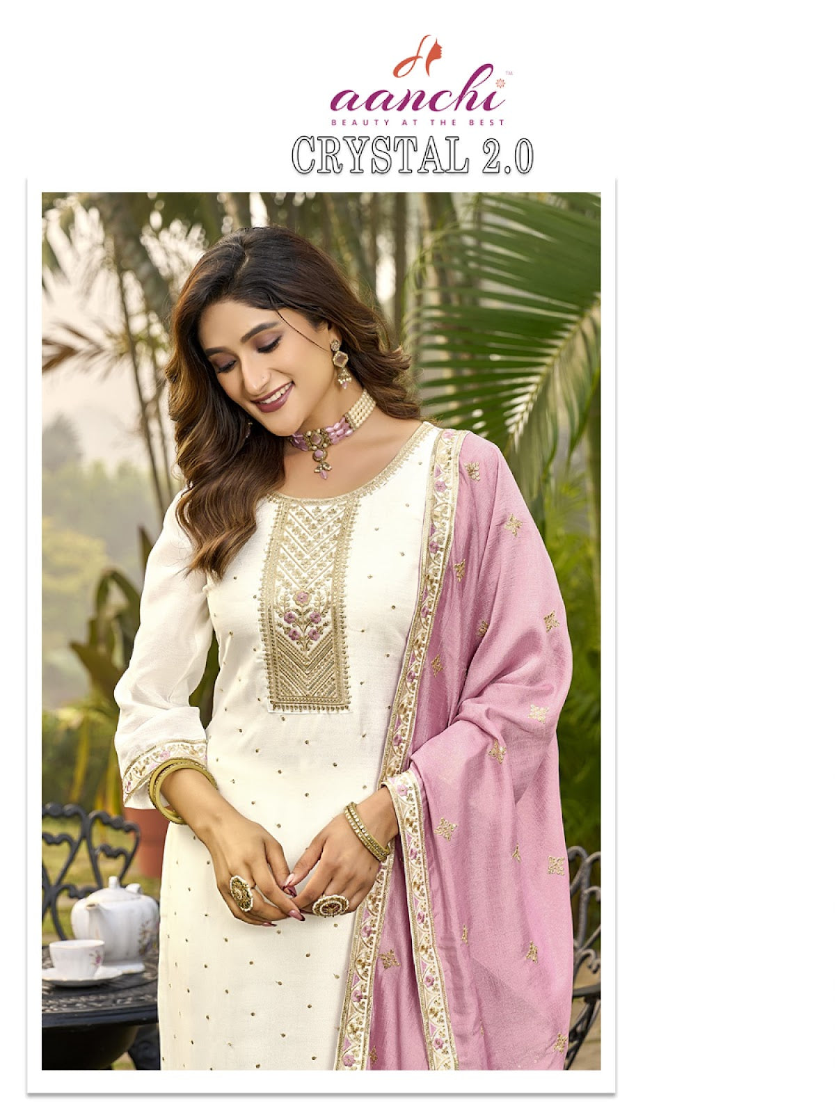 Crystal 2.0 Aanchi Vichitra Silk Readymade Pant Style Suits Wholesaler India