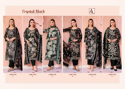Crystal Black Alok Viscose Reyon Karachi Salwar Suits Wholesale