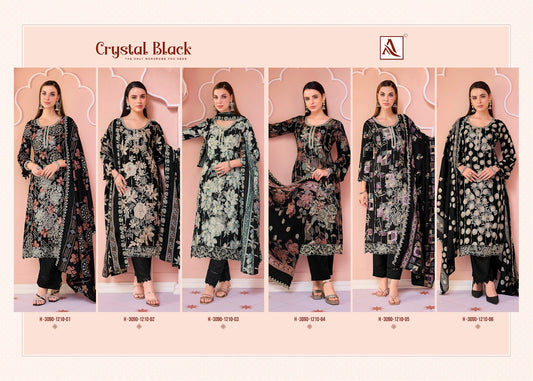 Crystal Black Alok Viscose Reyon Karachi Salwar Suits Wholesale