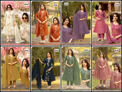 Crystal Jnx Mul Chanderi Readymade Anarkali Suits Wholesaler India