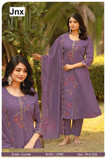 Crystal Jnx Mul Chanderi Readymade Anarkali Suits Wholesaler India