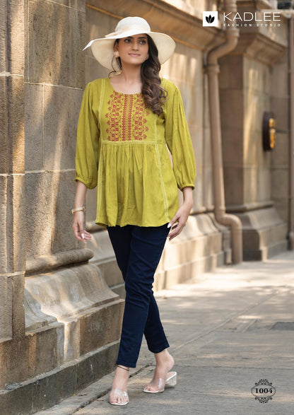 Crystal Kadlee Rayon Fancy Tops Manufacturer India