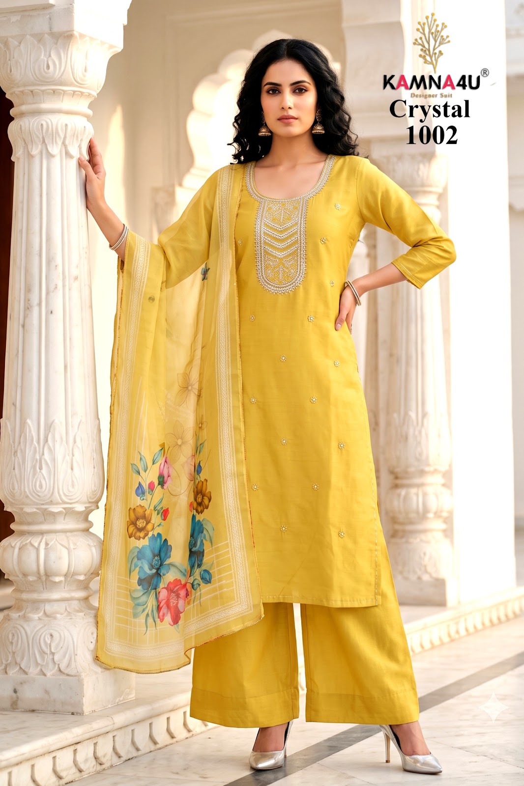 Crystal Kamna4U Chanderi Readymade Plazzo Style Suits Manufacturer