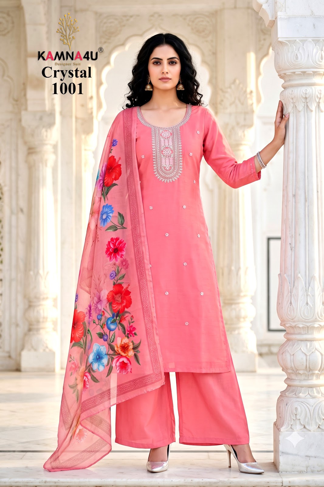 Crystal Kamna4U Chanderi Readymade Plazzo Style Suits Manufacturer