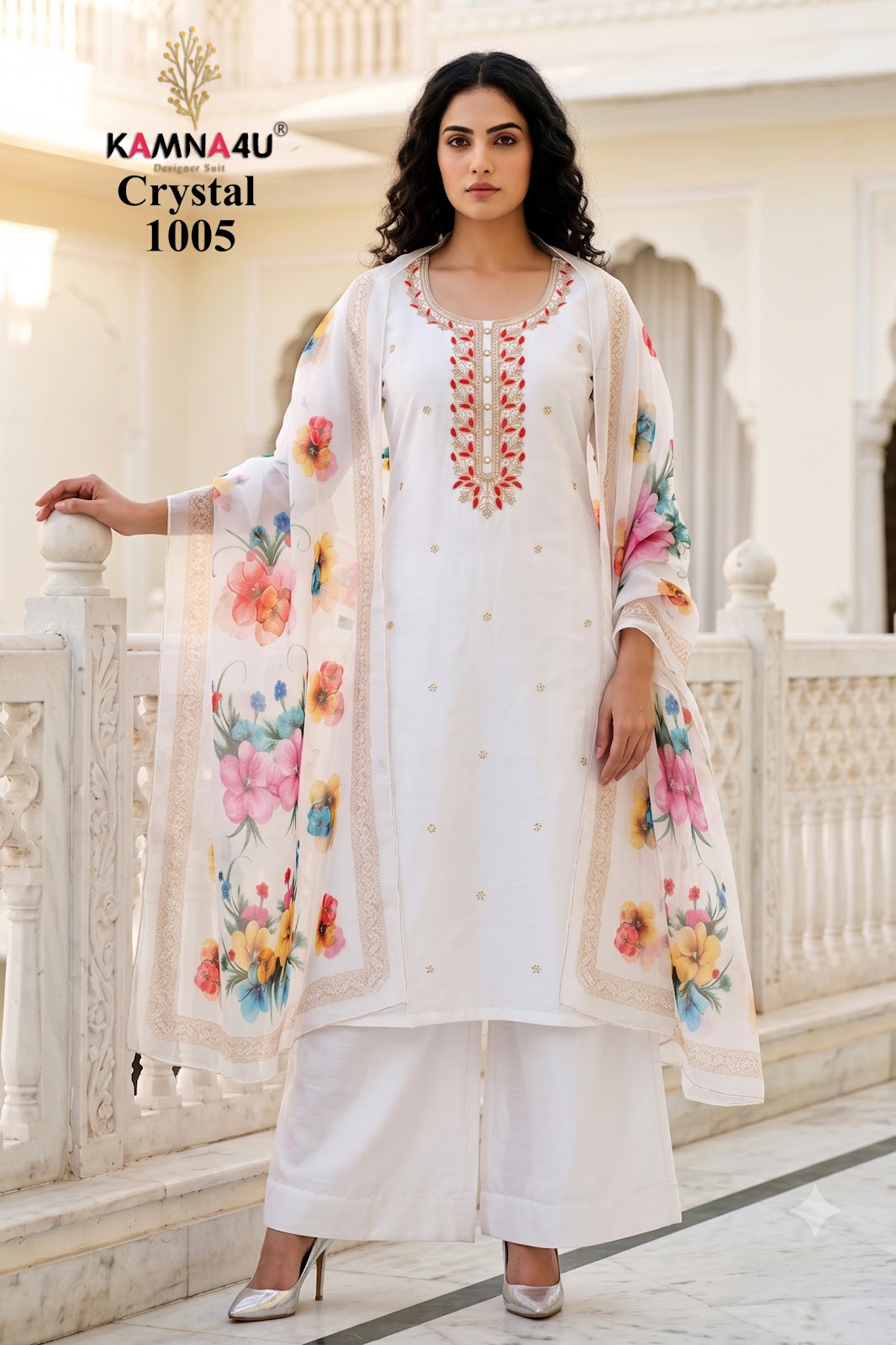 Crystal Kamna4U Chanderi Readymade Plazzo Style Suits Manufacturer