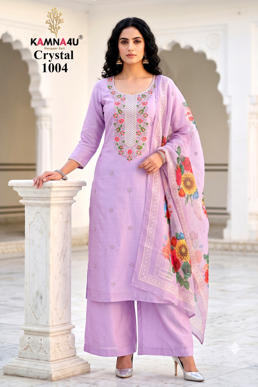 Crystal Kamna4U Chanderi Readymade Plazzo Style Suits Manufacturer