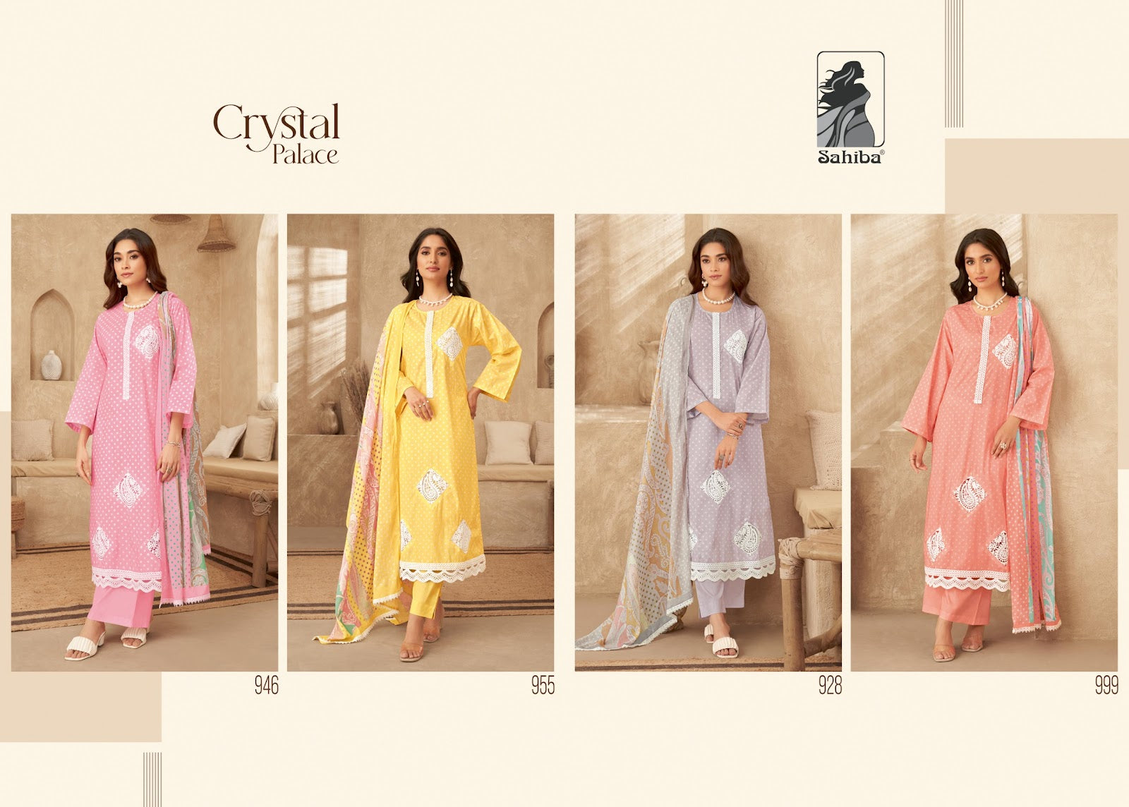 Crystal Palace Sahiba Cotton Lawn Pant Style Suits Supplier Ahmedabad