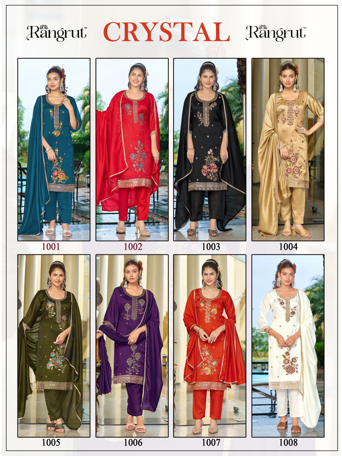Crystal Rangrut Banwery Vichitra Readymade Pant Style Suits Wholesaler Ahmedabad