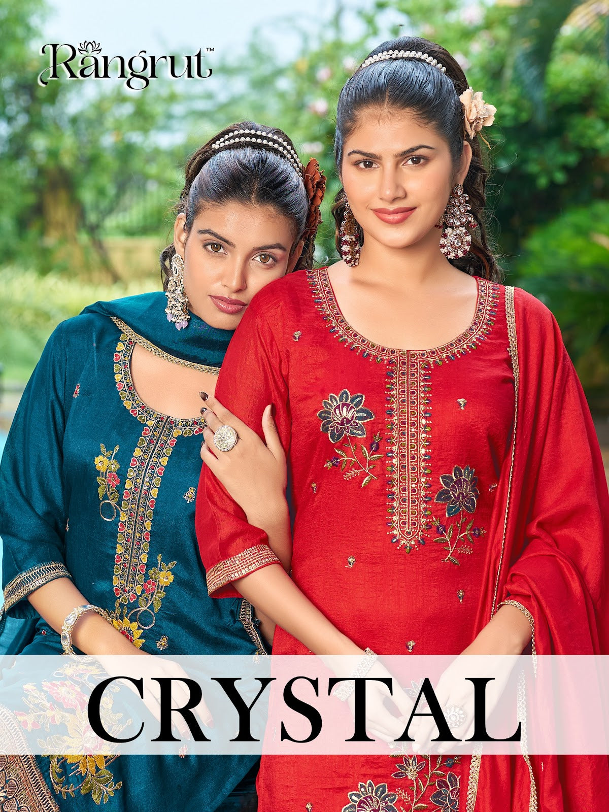 Crystal Rangrut Banwery Vichitra Readymade Pant Style Suits Wholesaler Ahmedabad