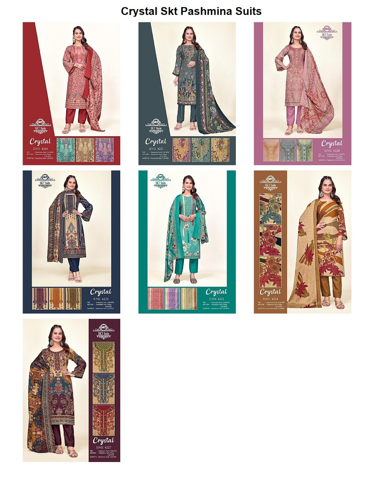 Crystal Skt Twill Pashmina Suits Wholesaler Ahmedabad