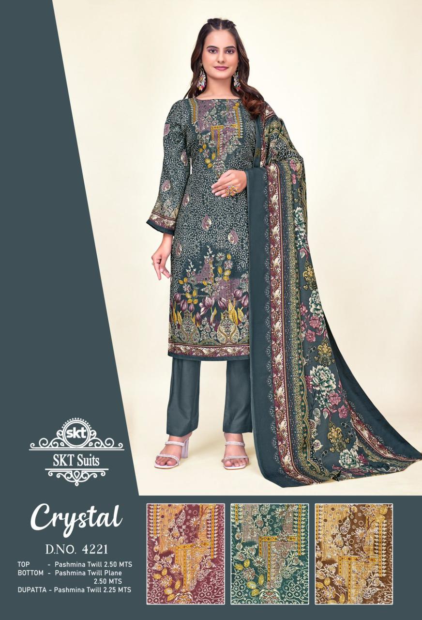 Crystal Skt Twill Pashmina Suits Wholesaler Ahmedabad