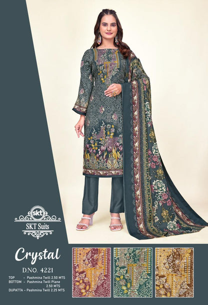 Crystal Skt Twill Pashmina Suits Wholesaler Ahmedabad