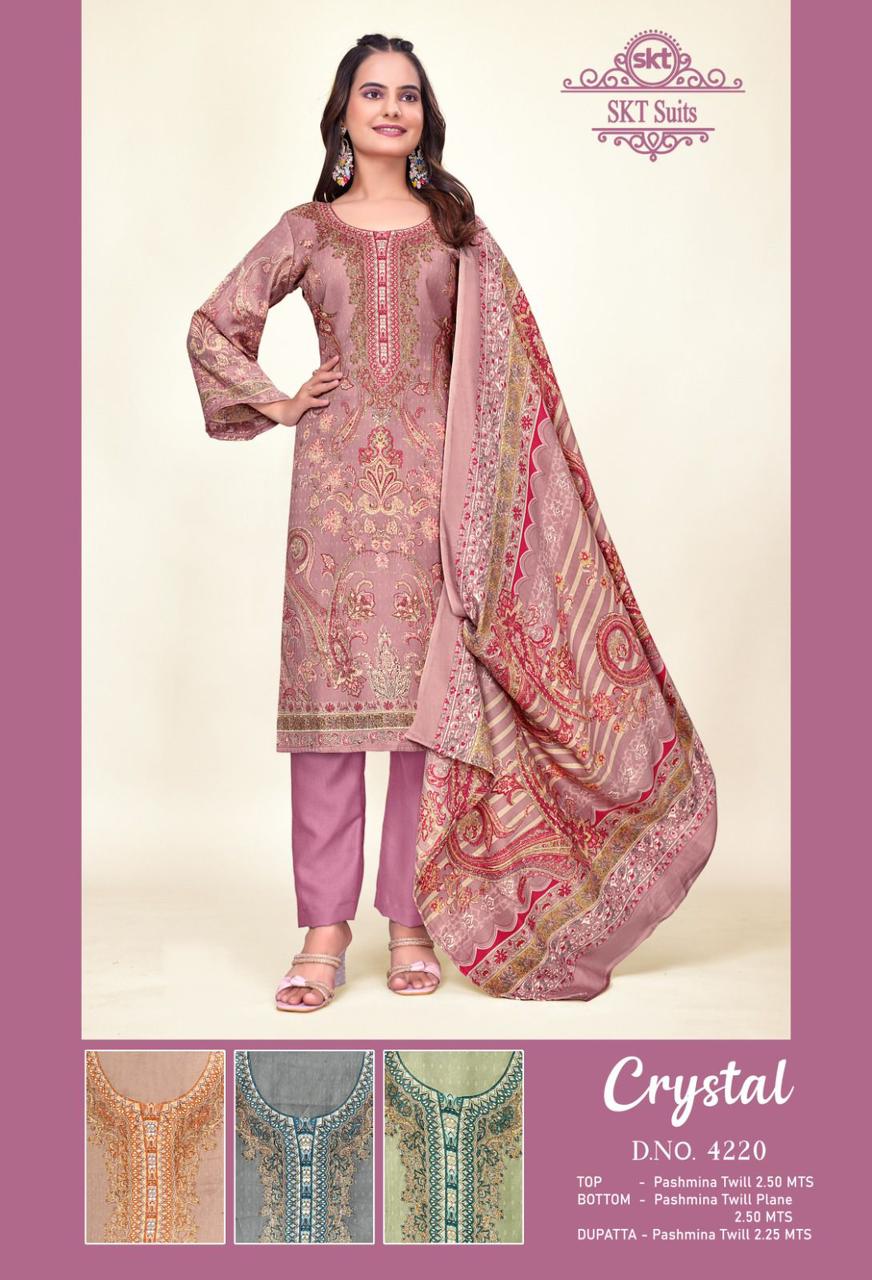 Crystal Skt Twill Pashmina Suits Wholesaler Ahmedabad