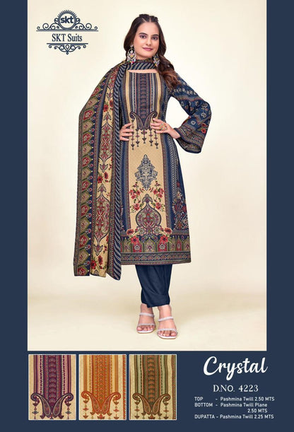 Crystal Skt Twill Pashmina Suits Wholesaler Ahmedabad
