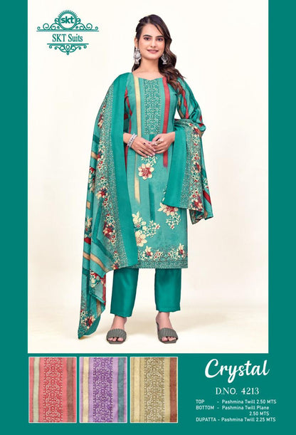 Crystal Skt Twill Pashmina Suits Wholesaler Ahmedabad