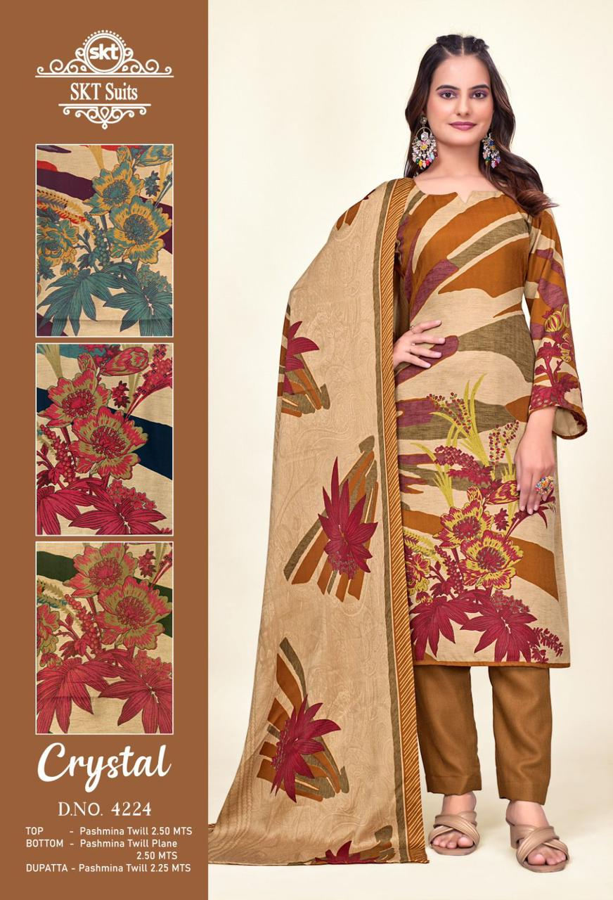 Crystal Skt Twill Pashmina Suits Wholesaler Ahmedabad