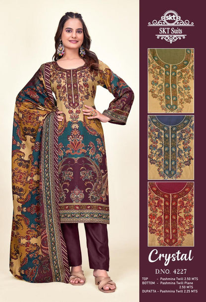 Crystal Skt Twill Pashmina Suits Wholesaler Ahmedabad