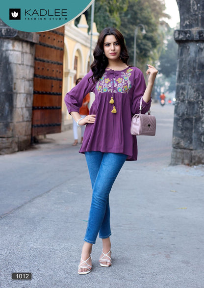 Crystal Vol 2 Kadlee Rayon Fancy Tops Supplier Ahmedabad