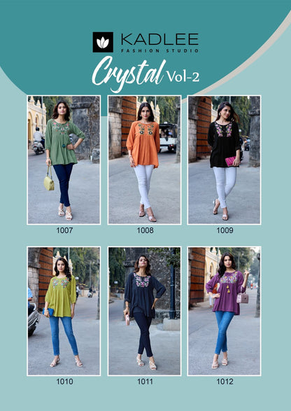 Crystal Vol 2 Kadlee Rayon Fancy Tops Supplier Ahmedabad