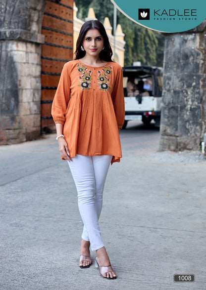 Crystal Vol 2 Kadlee Rayon Fancy Tops Supplier Ahmedabad