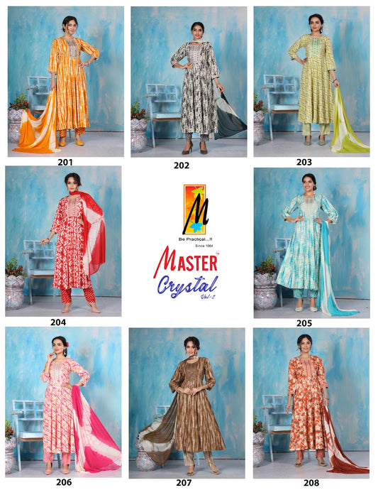 Crystal Vol 2 Master Rayon Readymade Pant Style Suits Wholesale