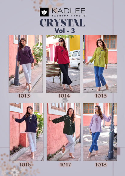Crystal Vol 3 Kadlee Rayon Fancy Tops Wholesale