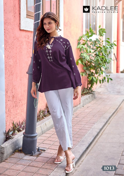 Crystal Vol 3 Kadlee Rayon Fancy Tops Wholesale