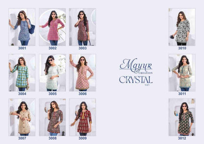 Crystal Vol 3 Mayur Creation Poplin Cotton Short Kurtis Exporter India