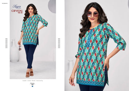 Crystal Vol 4 Mayur Creation Poplin Cotton Short Kurtis Exporter India