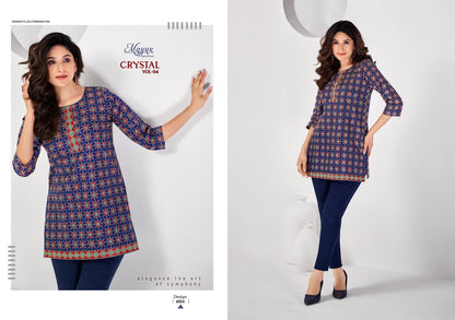 Crystal Vol 4 Mayur Creation Poplin Cotton Short Kurtis Exporter India