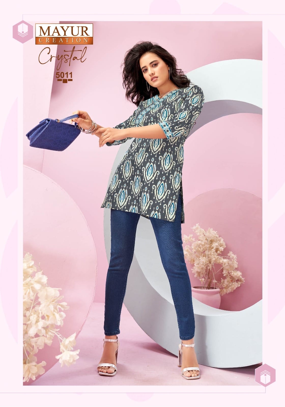 Crystal Vol 5 Mayur Creation Poplin Cotton Short Kurtis Supplier India
