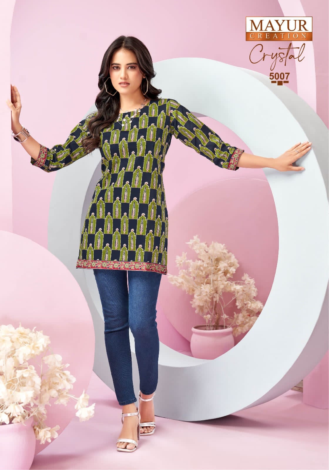 Crystal Vol 5 Mayur Creation Poplin Cotton Short Kurtis Supplier India