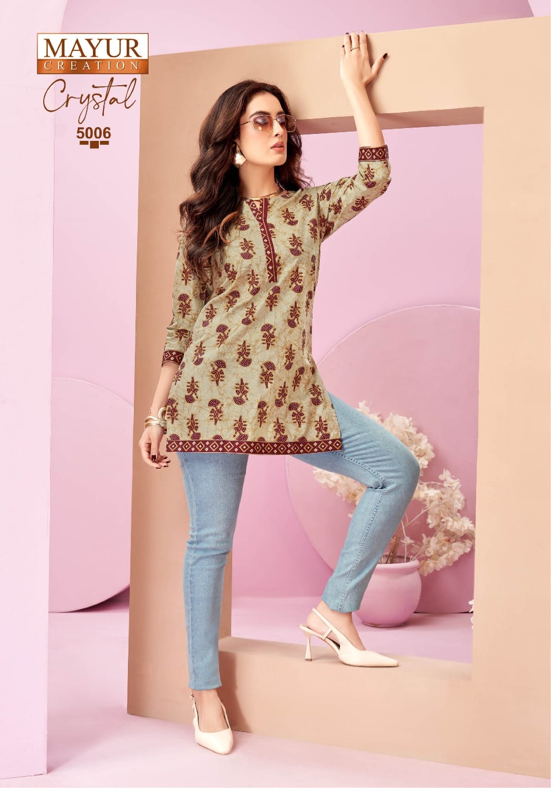 Crystal Vol 5 Mayur Creation Poplin Cotton Short Kurtis Supplier India