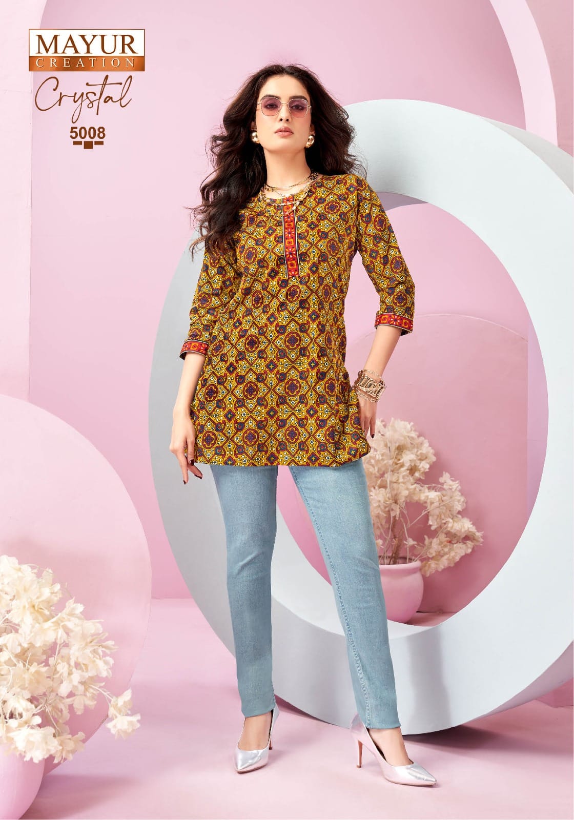 Crystal Vol 5 Mayur Creation Poplin Cotton Short Kurtis Supplier India