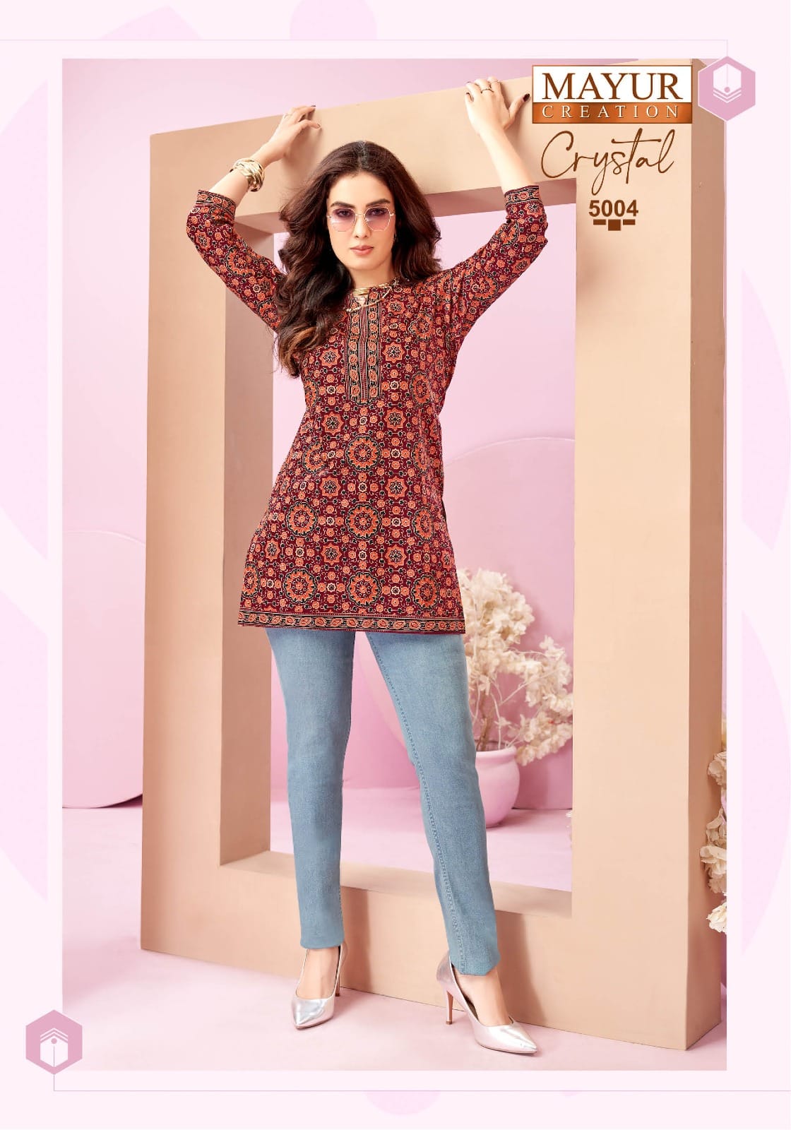 Crystal Vol 5 Mayur Creation Poplin Cotton Short Kurtis Supplier India
