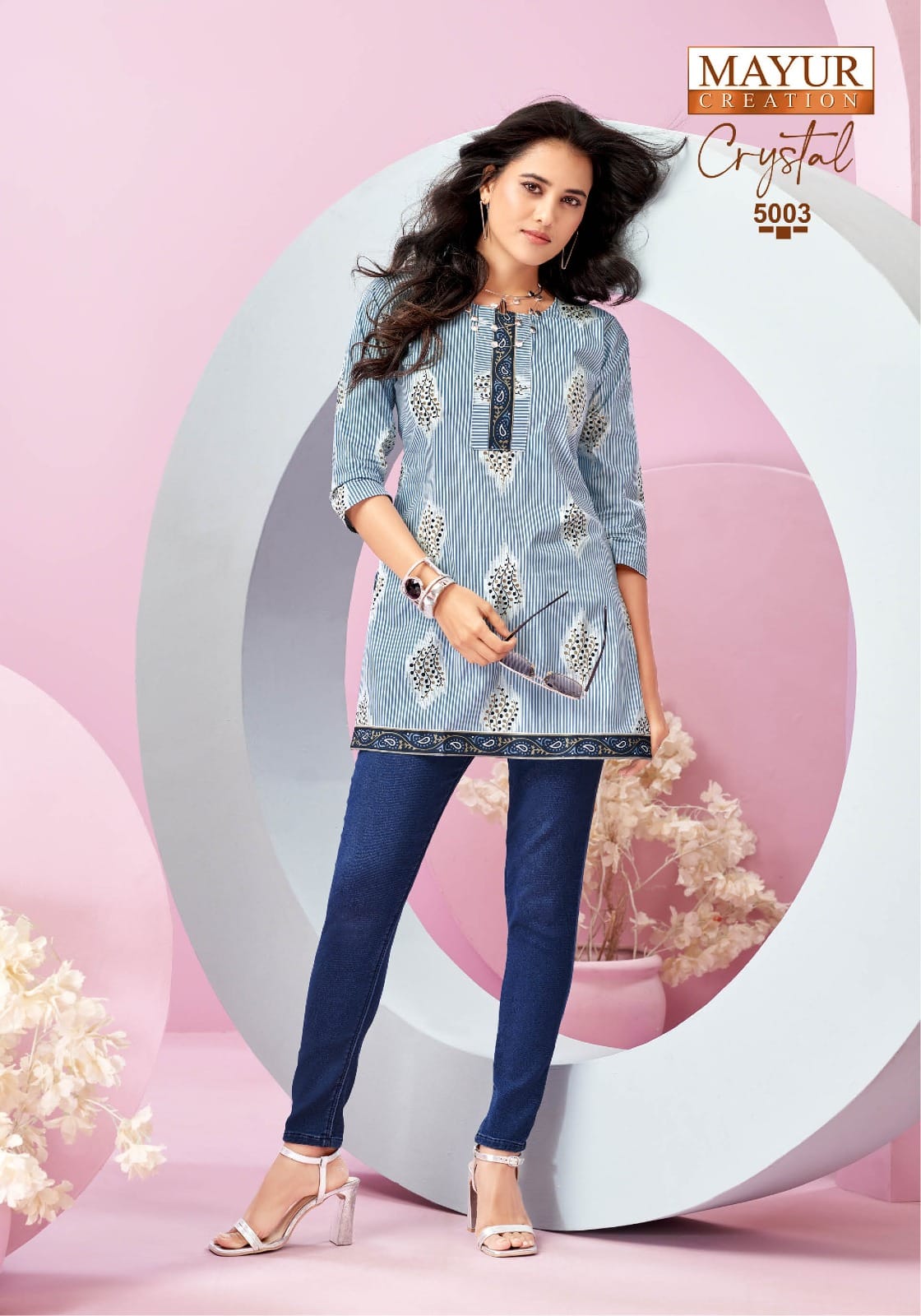Crystal Vol 5 Mayur Creation Poplin Cotton Short Kurtis Supplier India
